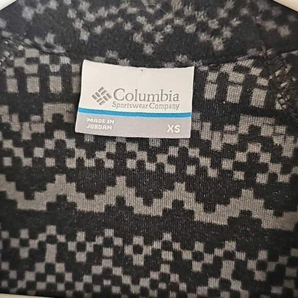Columbia Quarter Zip Pullover Black Gray Fleece Size XS - Picture 2 of 7
